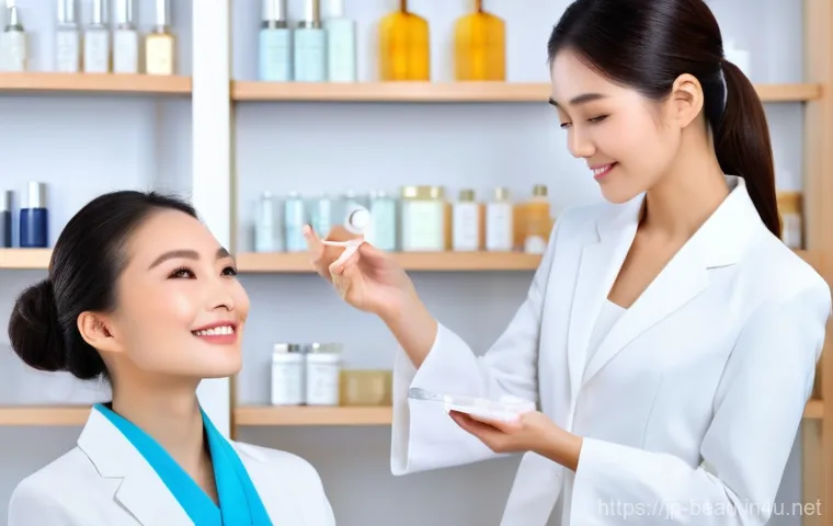 뷰티컨설턴트 해외 취업 기회 - **Prompt: "A professional Japanese female beauty consultant, mid-30s, with elegant, well-maintained ...