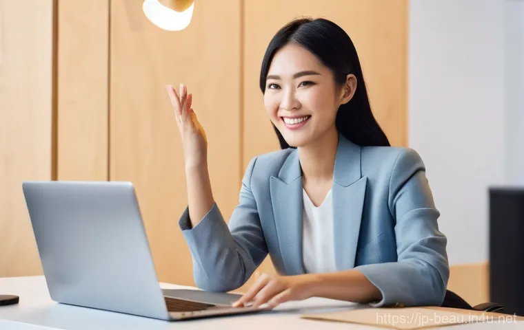 뷰티컨설턴트 연봉 평균 분석 - **Prompt:** A focused shot depicting a young Japanese female beauty advisor, wearing a stylish busin...
