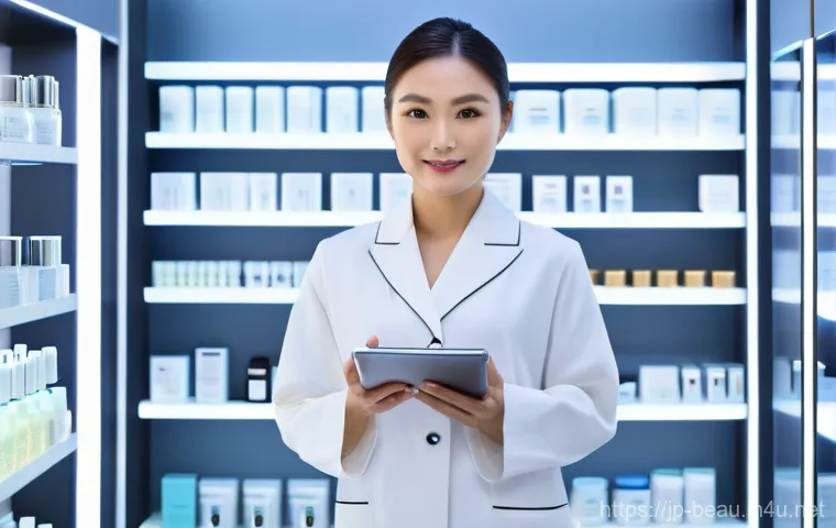 뷰티컨설턴트 자기계발 방법 - **Prompt:** A professional Japanese female beauty consultant in her mid-30s, dressed in a sophistica...