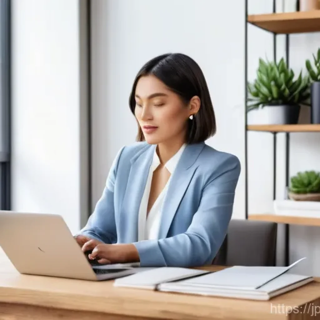 뷰티컨설턴트 실무 기반 학습 - **Image Prompt: Modern Beauty Consultant Researching Clean Beauty Trends**
A sophisticated femal...