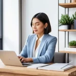 뷰티컨설턴트 실무 기반 학습 - **Image Prompt: Modern Beauty Consultant Researching Clean Beauty Trends**
    A sophisticated femal...