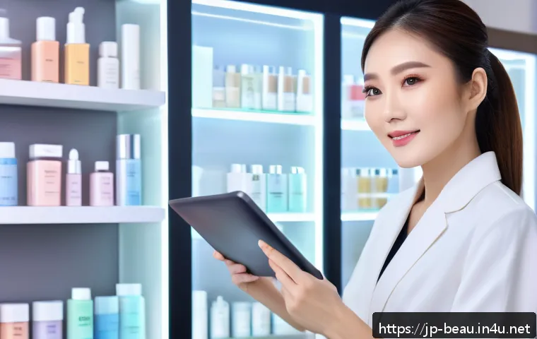 뷰티컨설턴트 추천 자격증 - A professional Japanese beauty consultant woman wearing stylish business casual attire and subtle ma...